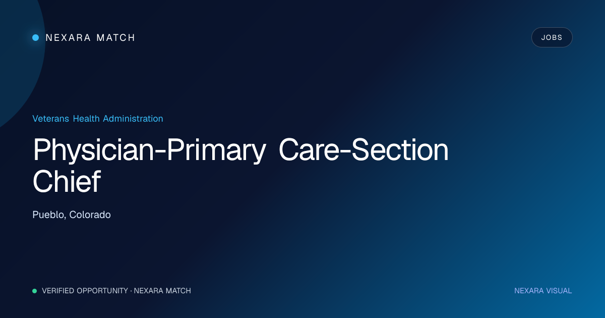 Physician-Primary Care-Section Chief NEXARA Match opportunity visual