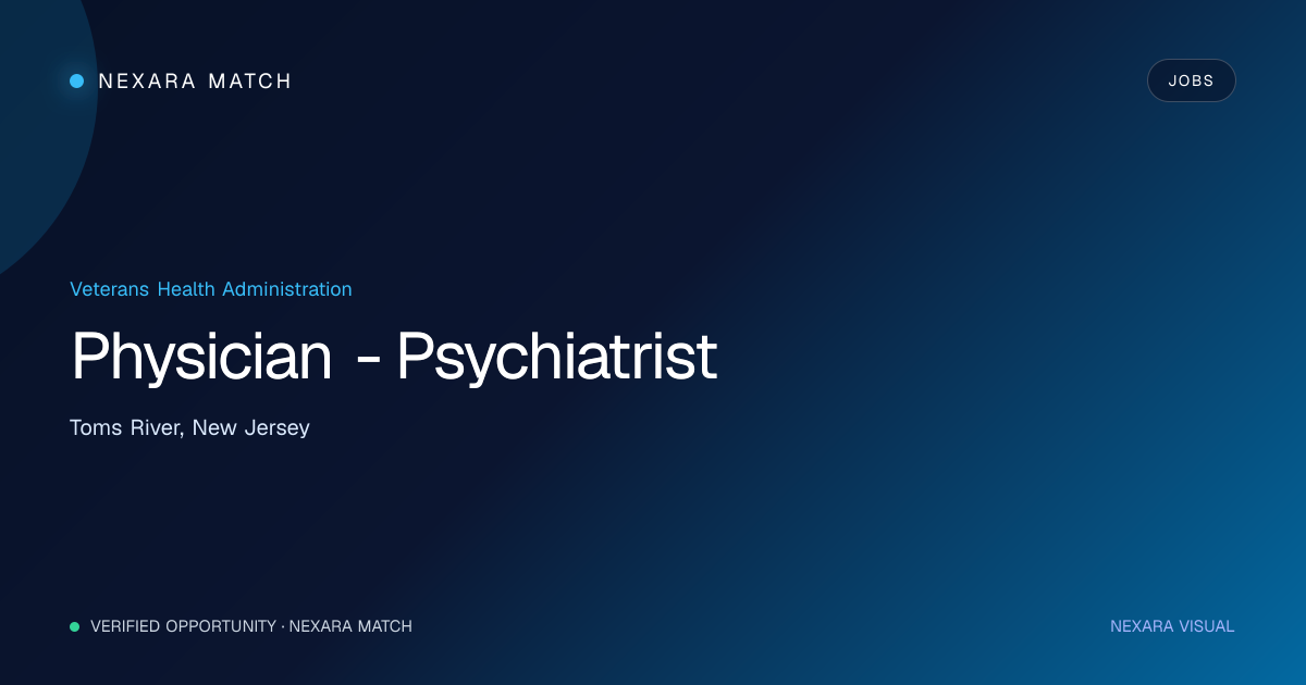 Physician - Psychiatrist NEXARA Match opportunity visual