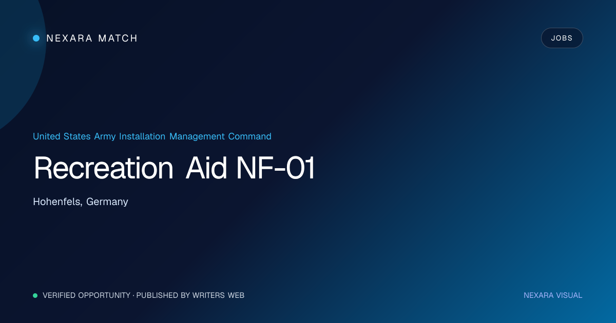 Recreation Aid NF-01 NEXARA Match opportunity visual