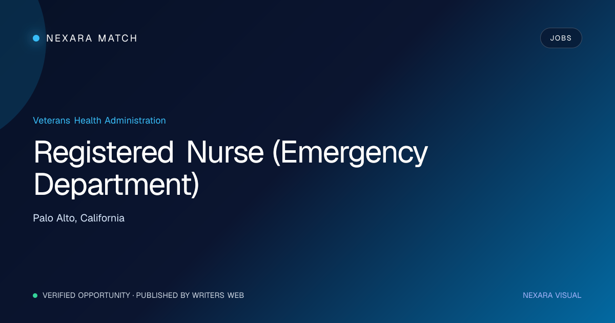 Registered Nurse (Emergency Department) NEXARA Match opportunity visual