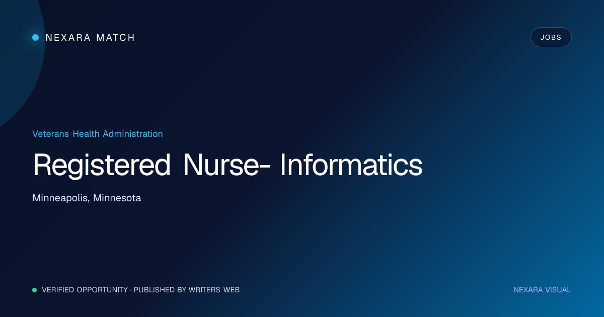 Registered Nurse- Informatics NEXARA Match opportunity visual