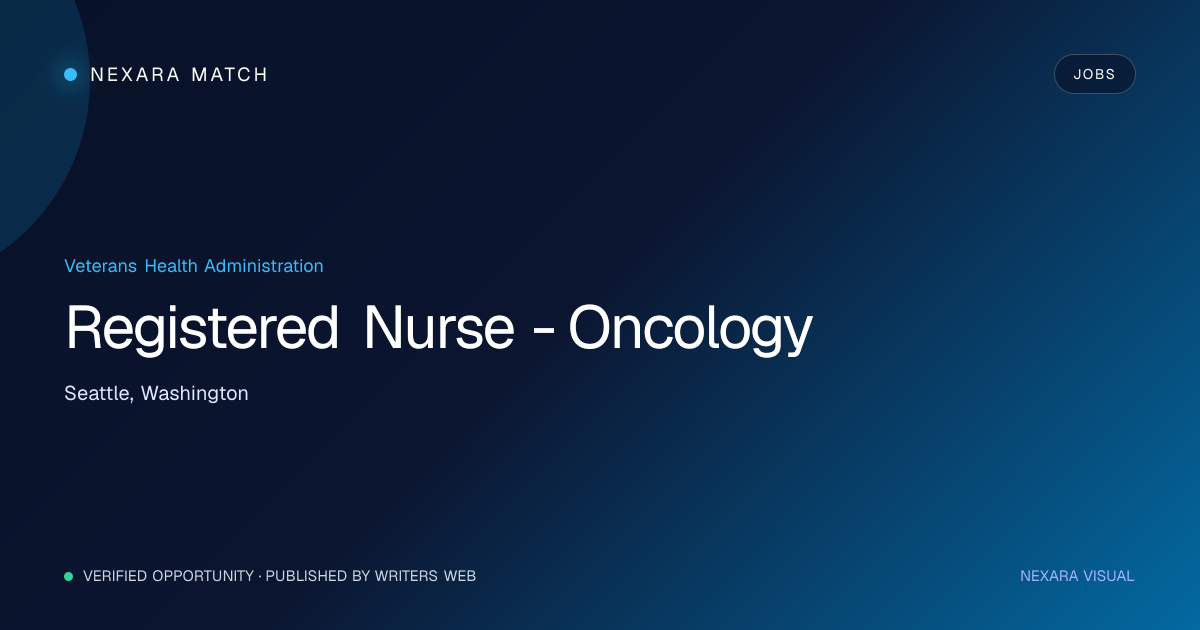 Registered Nurse - Oncology NEXARA Match opportunity visual