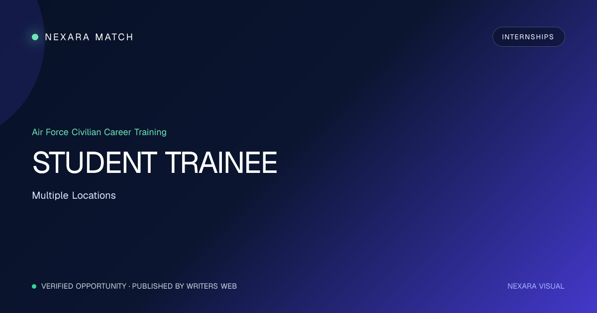 STUDENT TRAINEE NEXARA Match opportunity visual
