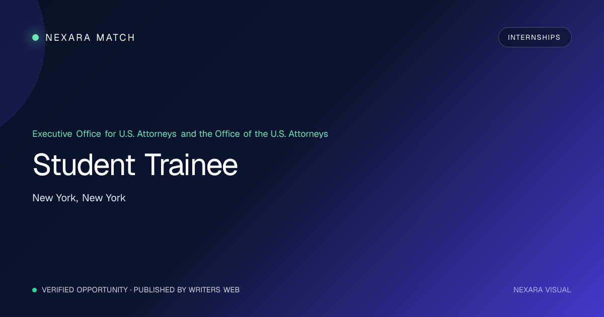 Student Trainee NEXARA Match opportunity visual
