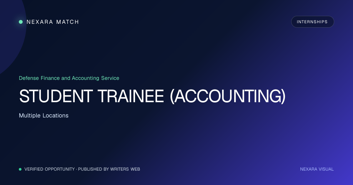 STUDENT TRAINEE (ACCOUNTING) NEXARA Match opportunity visual