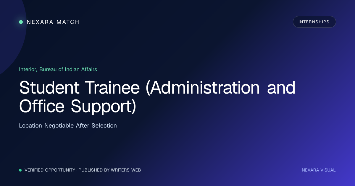 Student Trainee (Administration and Office Support) NEXARA Match opportunity visual
