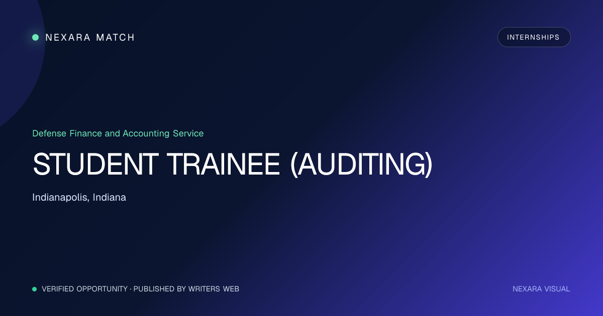 STUDENT TRAINEE (AUDITING) NEXARA Match opportunity visual