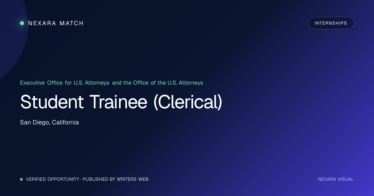 Student Trainee (Clerical) NEXARA Match opportunity visual