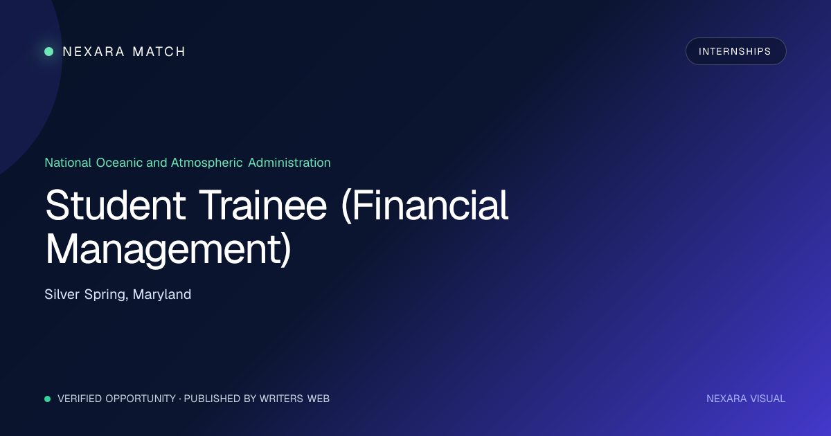 Student Trainee (Financial Management) NEXARA Match opportunity visual