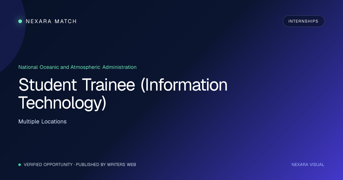 Student Trainee (Information Technology) NEXARA Match opportunity visual
