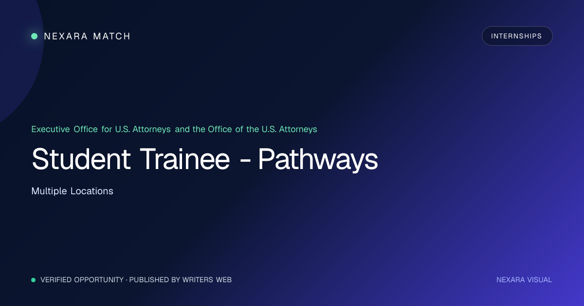 Student Trainee - Pathways NEXARA Match opportunity visual