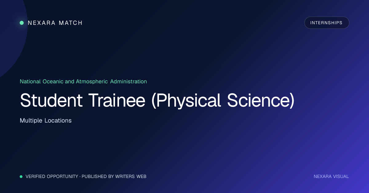 Student Trainee (Physical Science) NEXARA Match opportunity visual