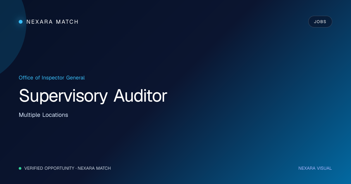 Supervisory Auditor NEXARA Match opportunity visual