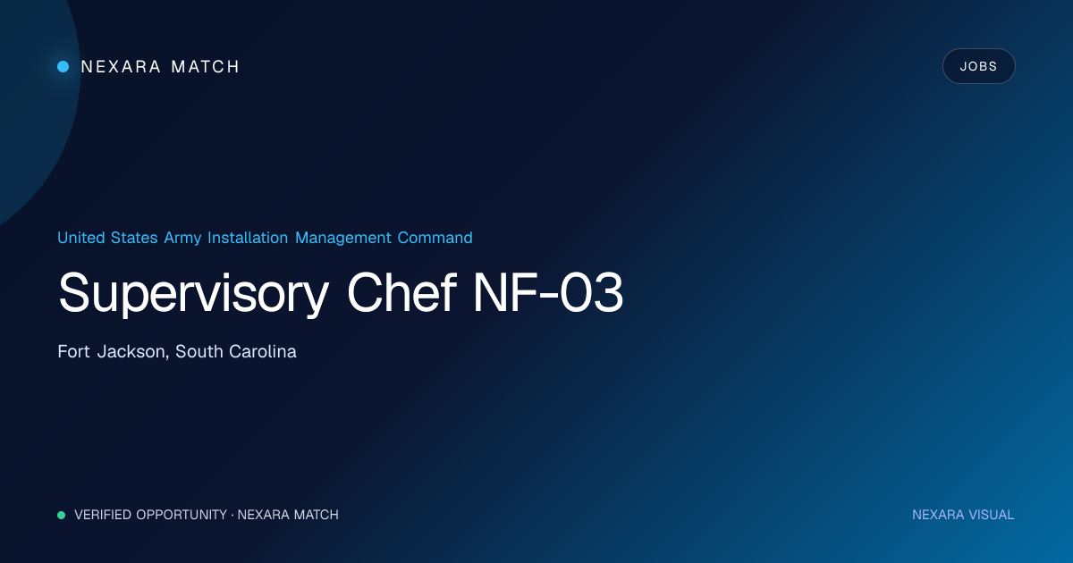 Supervisory Chef NF-03 NEXARA Match opportunity visual