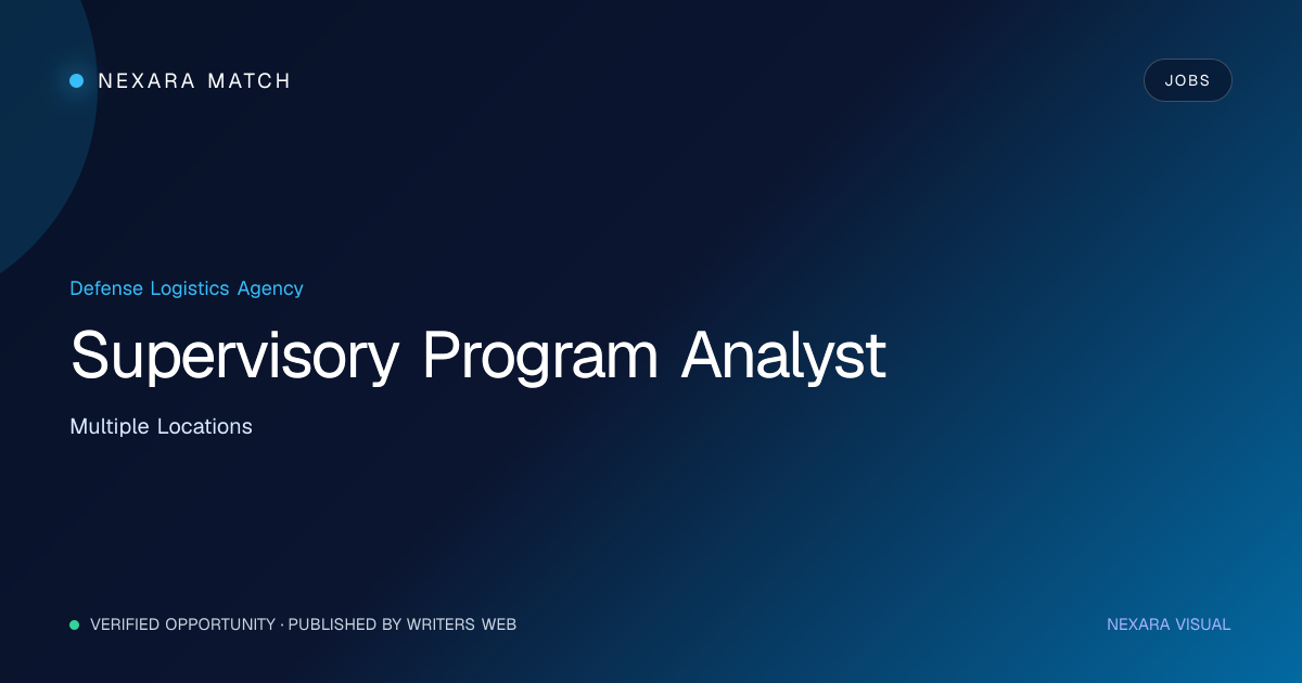 Supervisory Program Analyst NEXARA Match opportunity visual