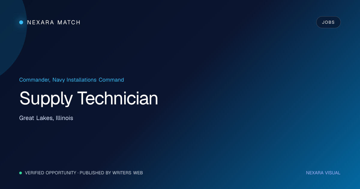 Supply Technician NEXARA Match opportunity visual