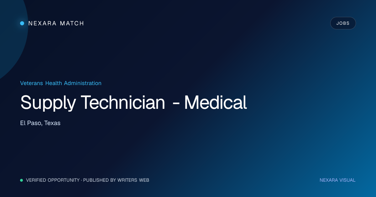 Supply Technician - Medical NEXARA Match opportunity visual